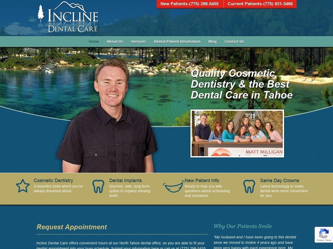 Incline Dental Website Screenshot from inclinedental.com