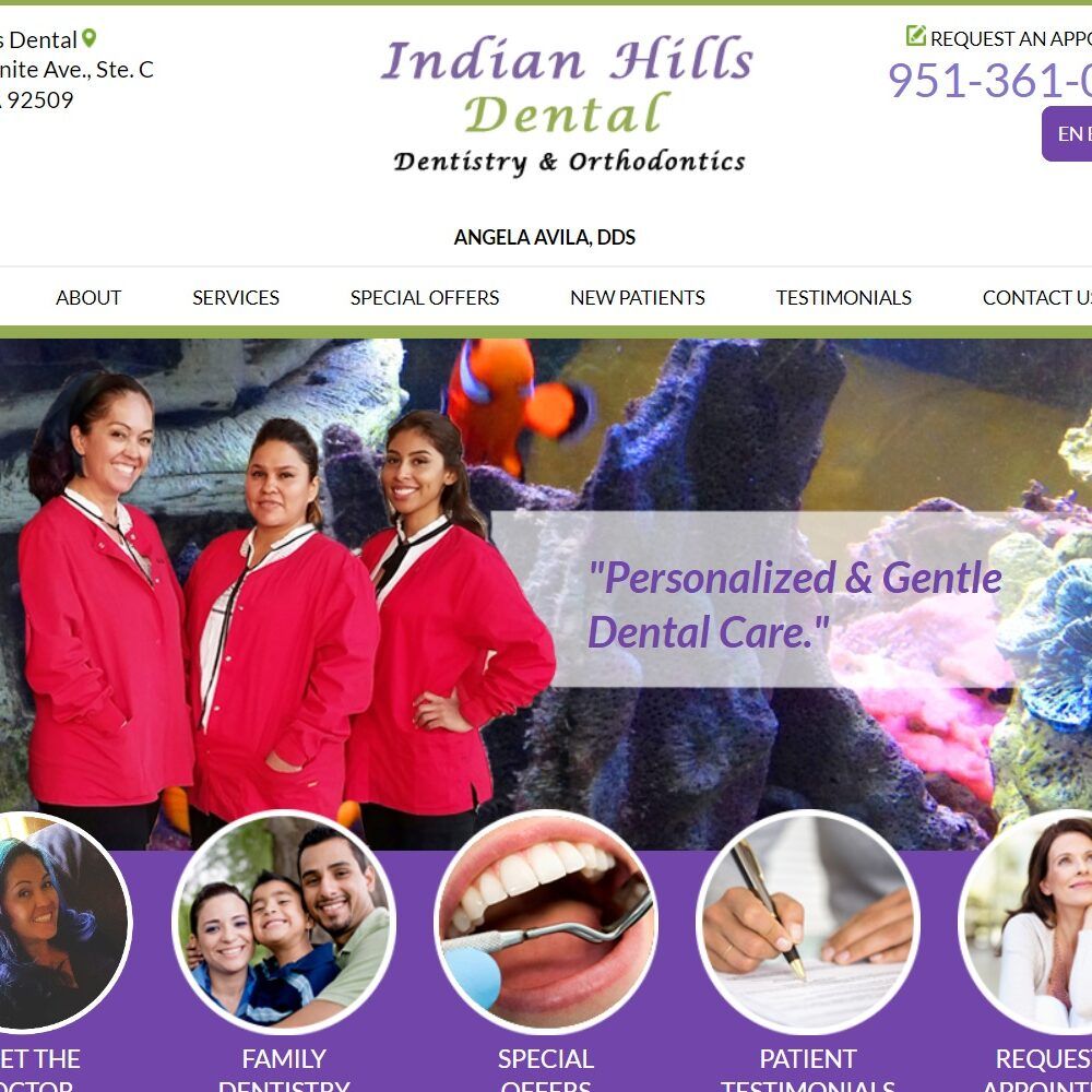 indianhillsdental.com screenshot