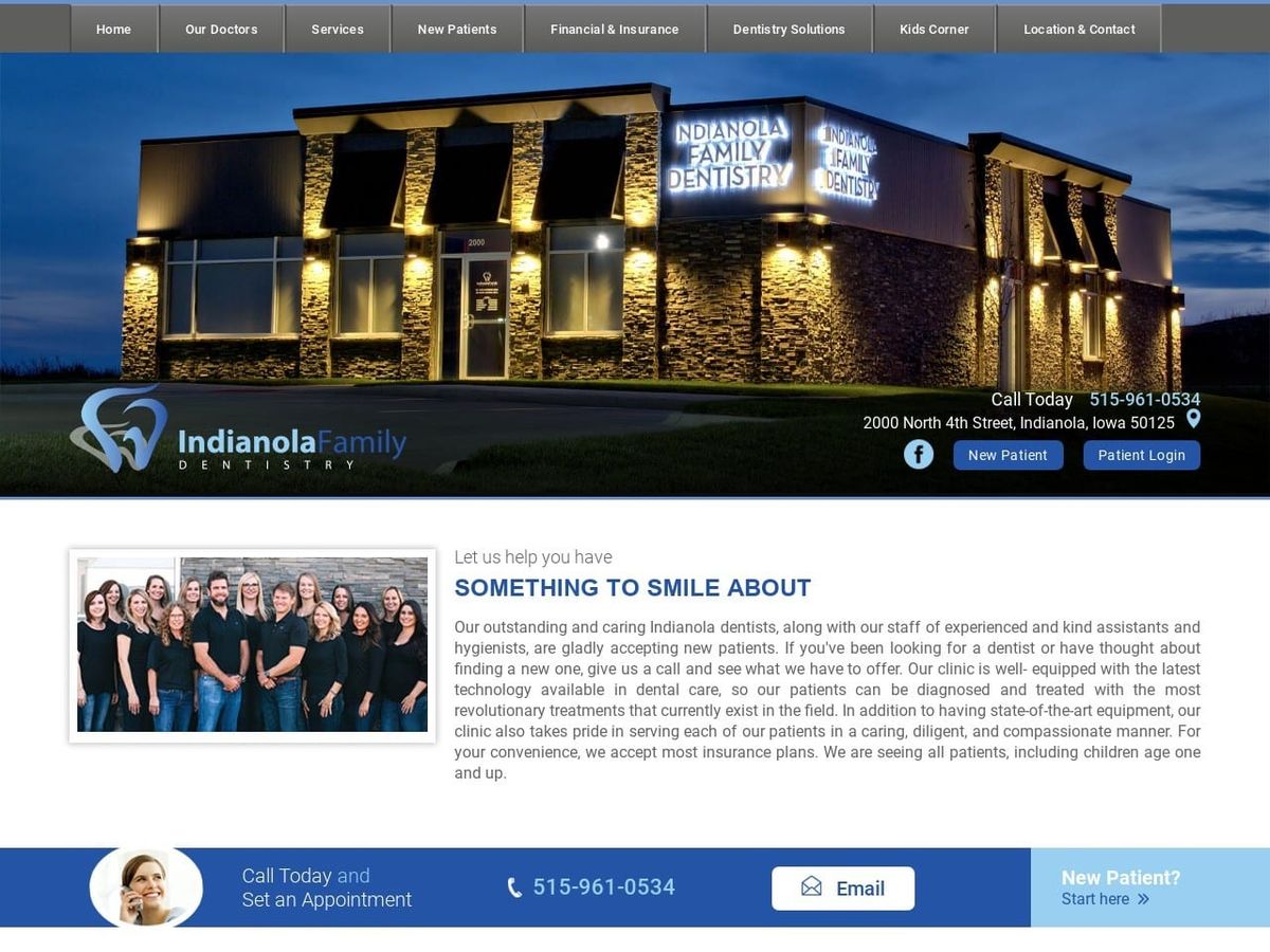 Indianola Family Dentist Website Screenshot from indianoladentists.com