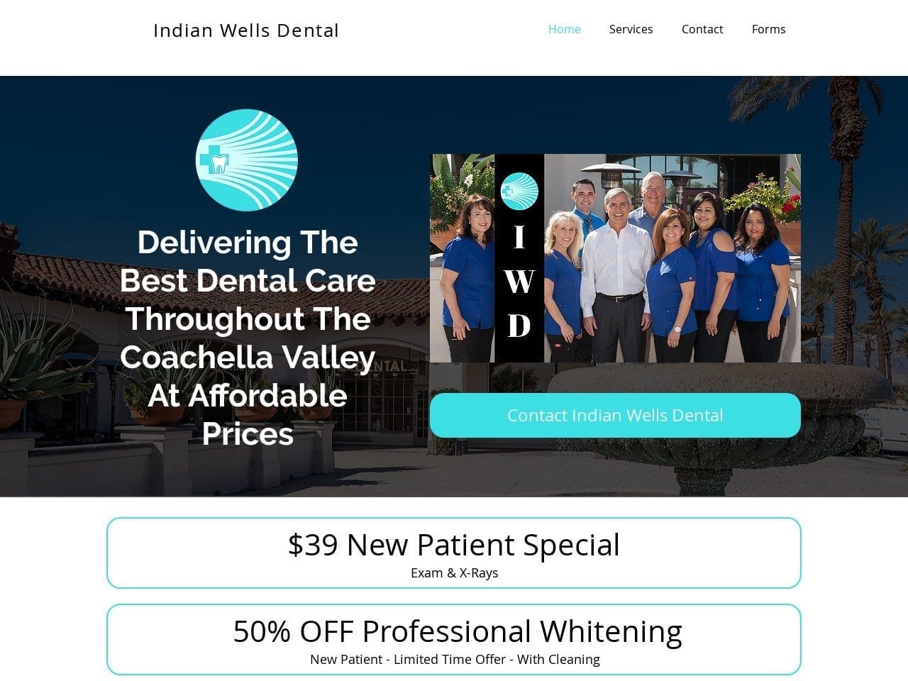 Indian Wells Dental Office Website Screenshot from indianwellsdental.com