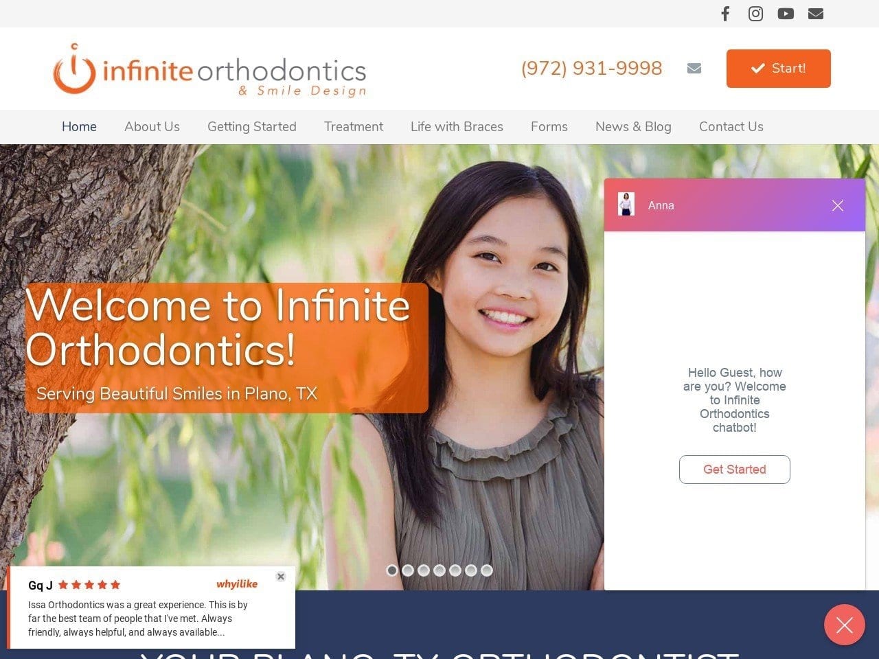 Infinite Orthodontics Website Screenshot from infiniteortho.com