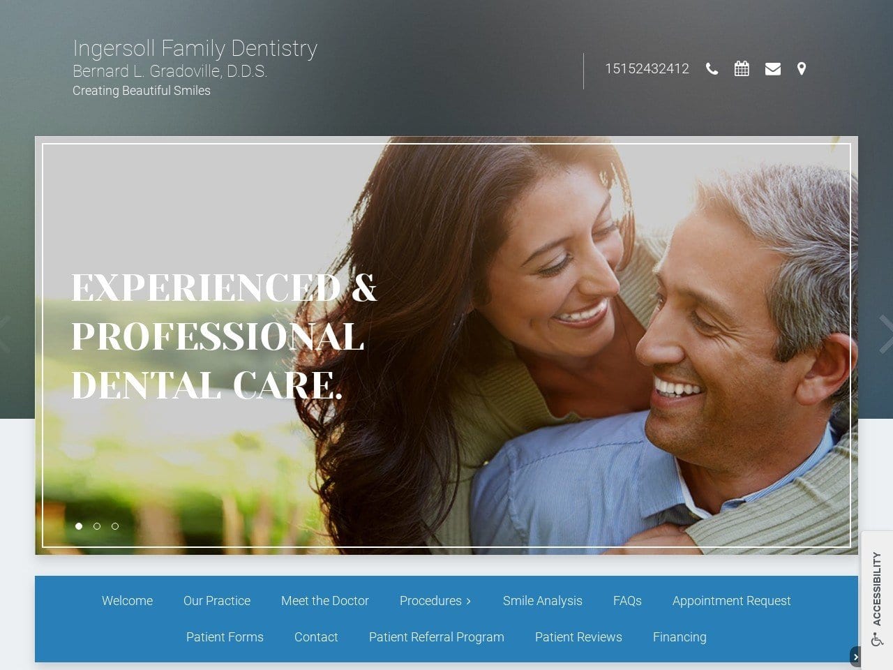 Ingersoll Family Dentistry Gradoville Bernard L Dd Website Screenshot from ingersollsmiles.com