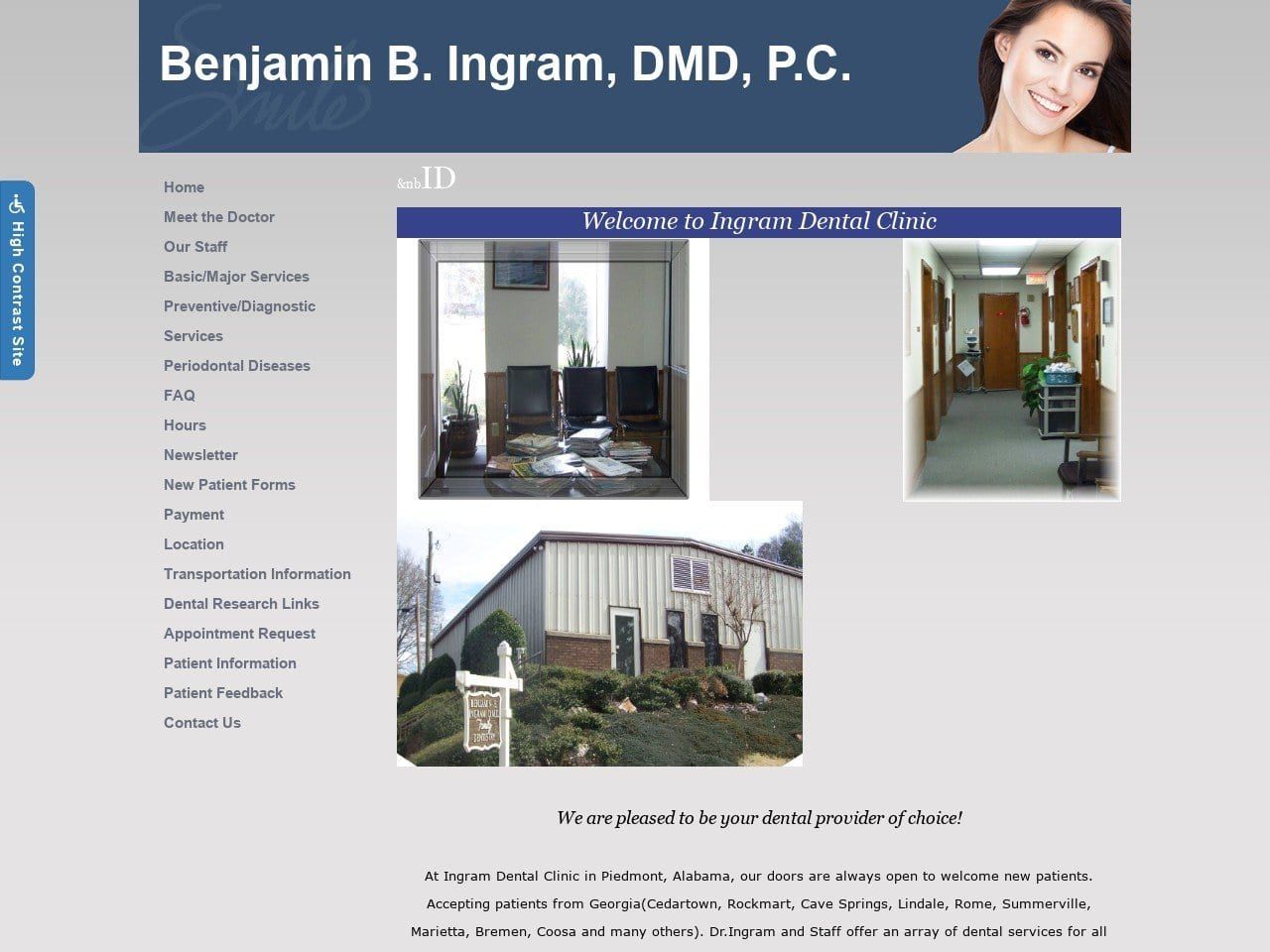 Ingram Dental Clinic Website Screenshot from ingramdentalclinic.com
