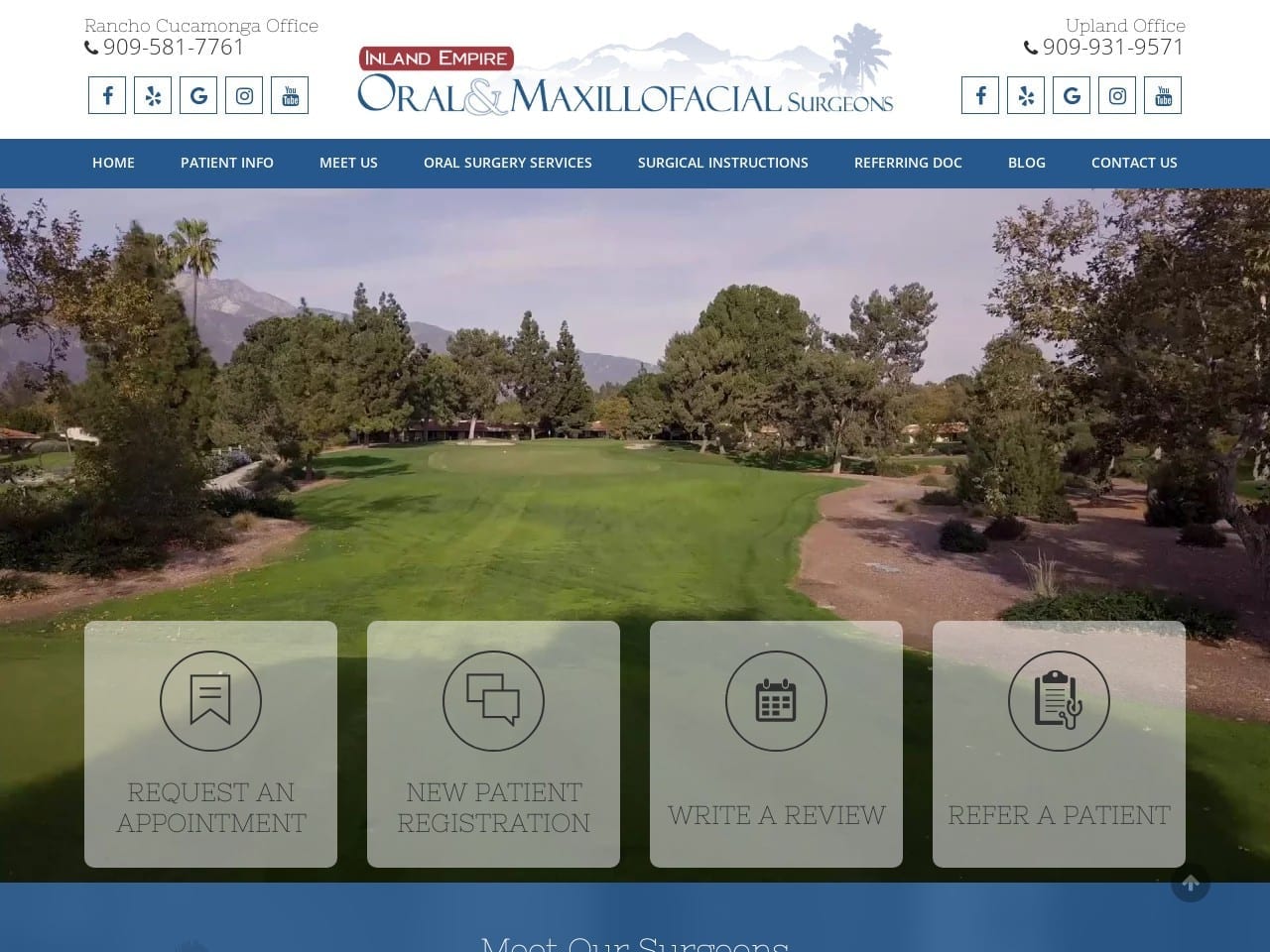 Inland Empire Oral and Maxillofacial Surgeons Website Screenshot from inlandempireomfs.com