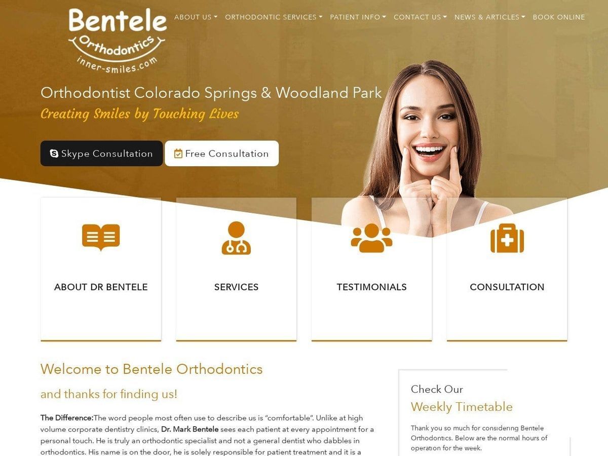 Bentele Orthodontics Website Screenshot from inner-smiles.com