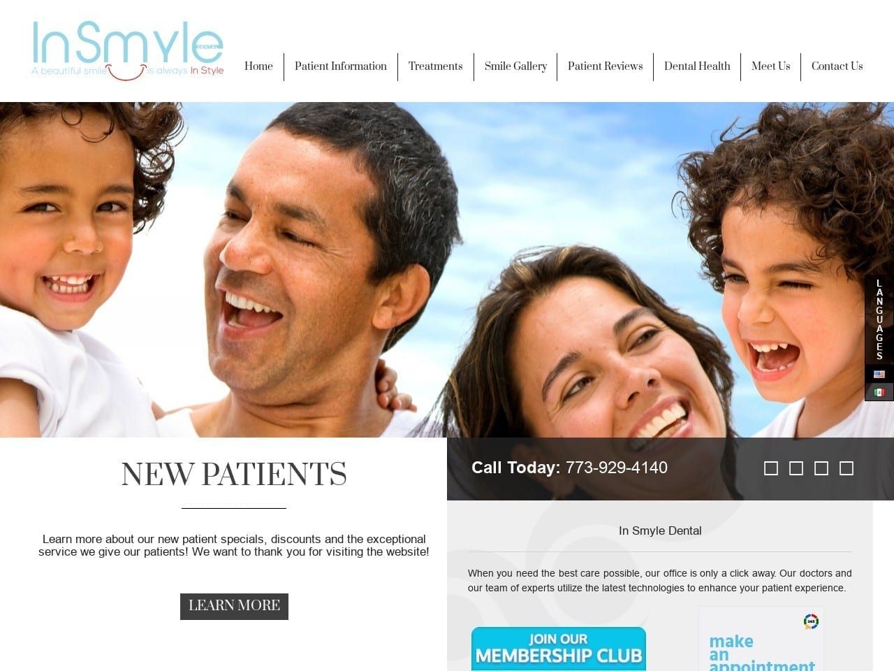 In Smyle Dental Website Screenshot from insmyledental.com