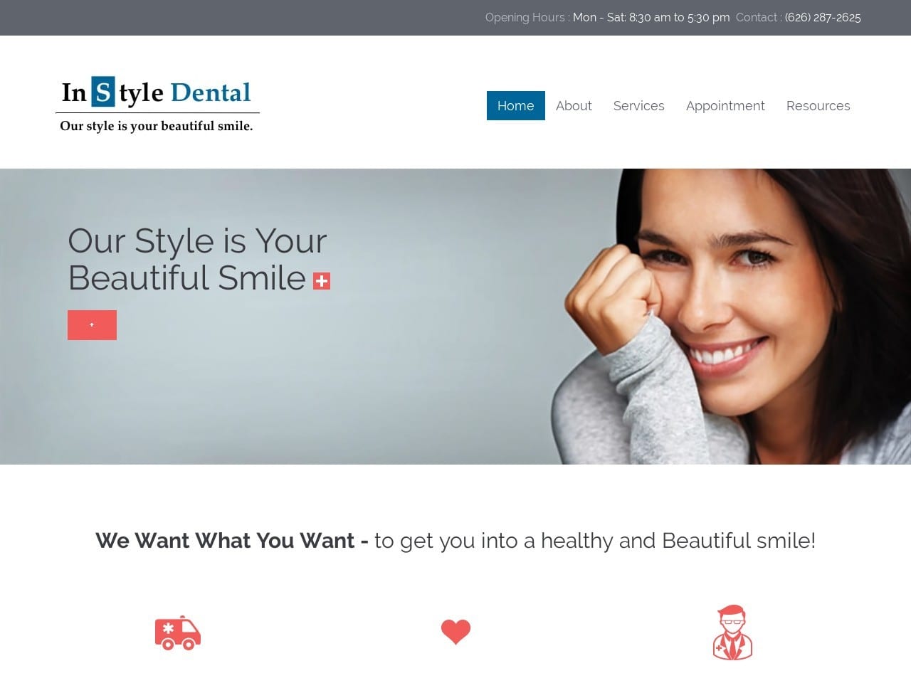 InStyle Dental Website Screenshot from instyledental.com