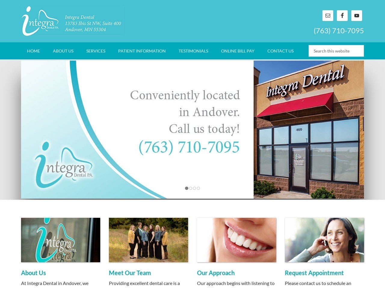 Integra Dental Website Screenshot from integradentalmn.com