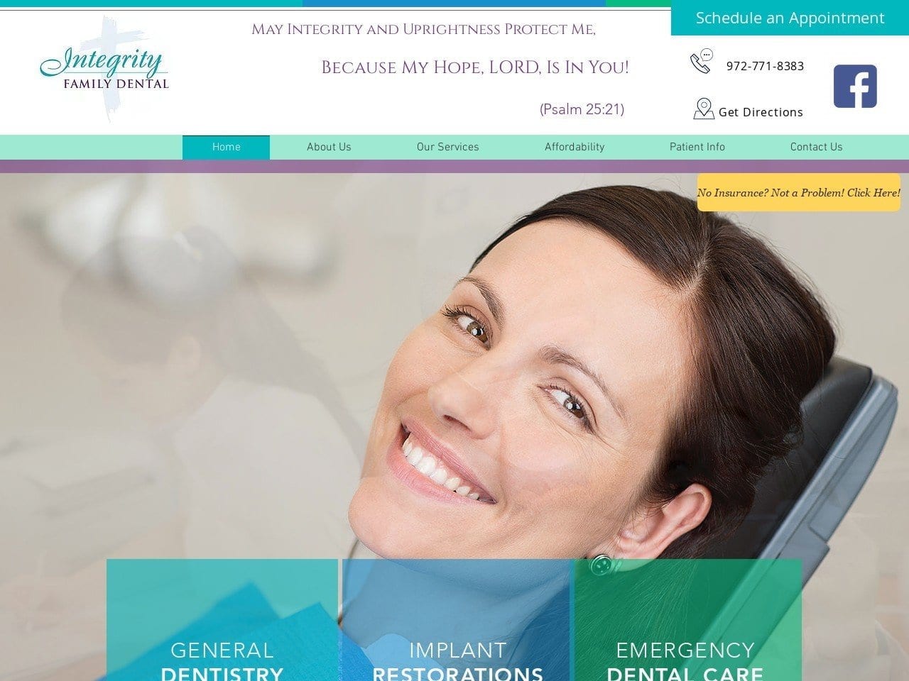 Integrity Family Dental Website Screenshot from integrityfamilydental.com