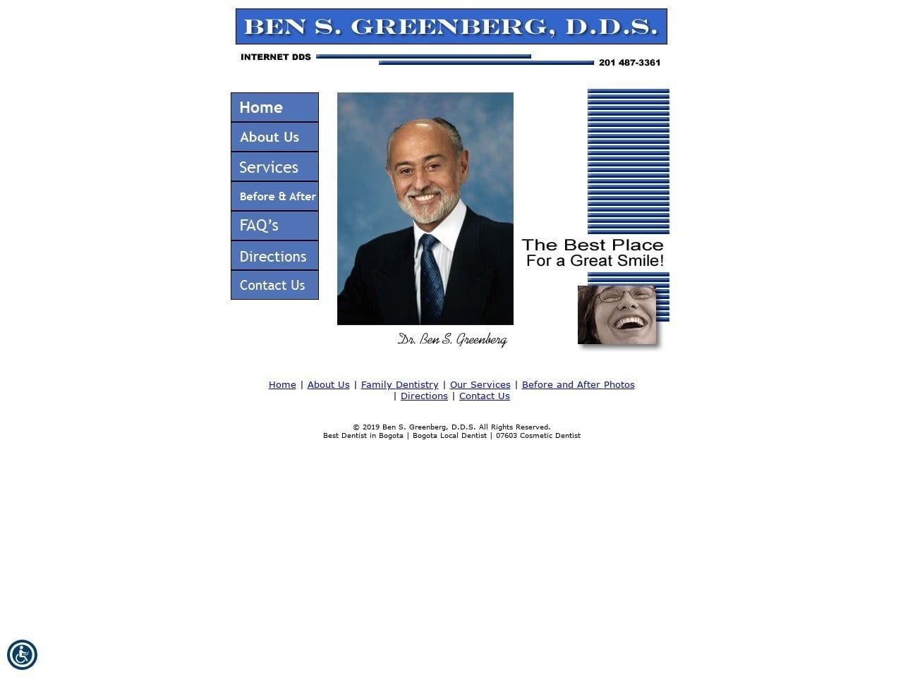 Ben S. Greenberg DDS Website Screenshot from internetdds.com