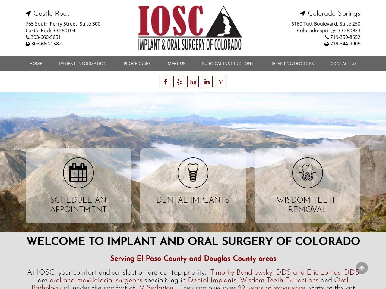 Implant & Oral Surgery Website Screenshot from ioscolorado.com