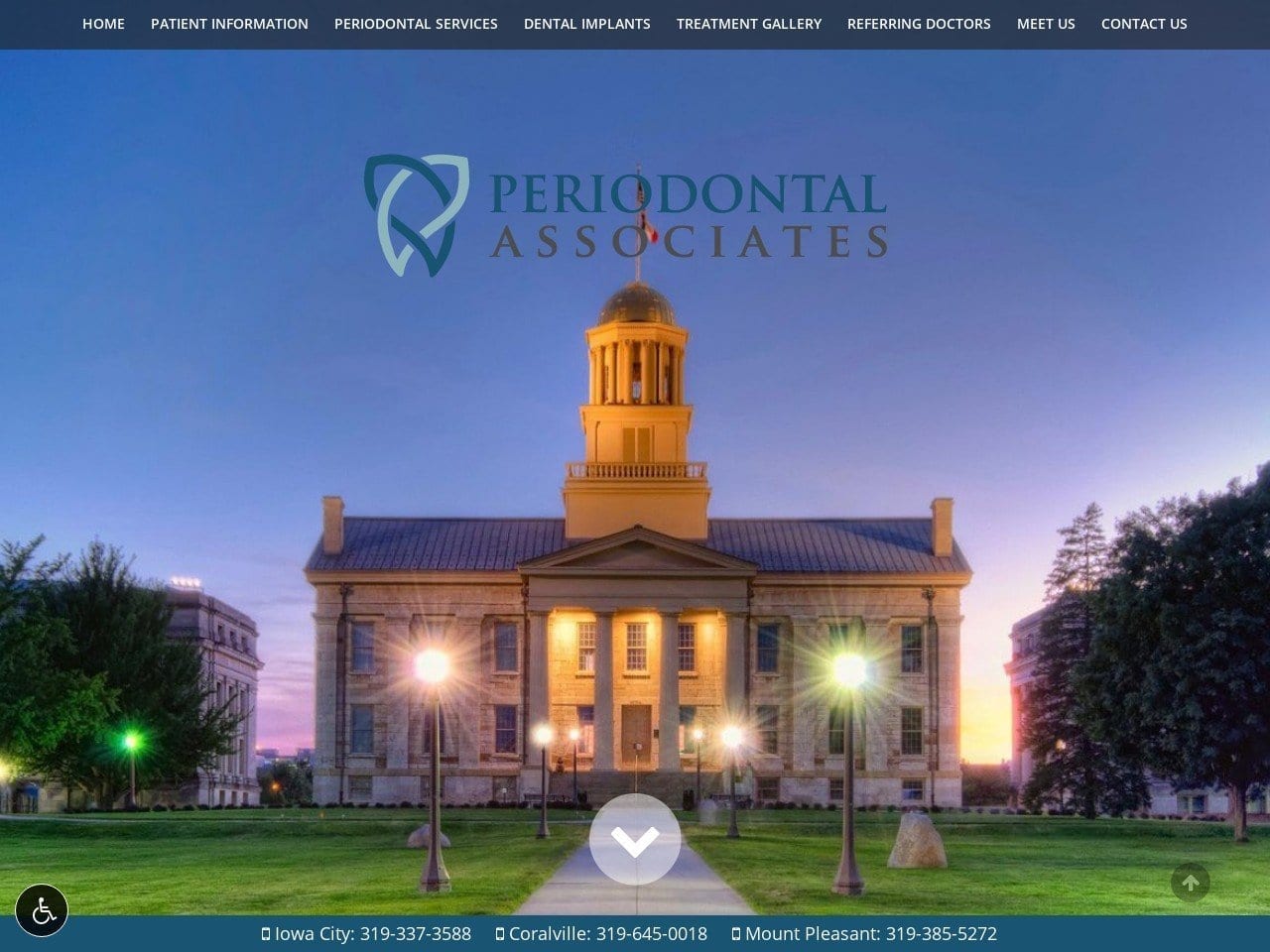 Periodontal Associates Website Screenshot from iowacityperiodontics.com