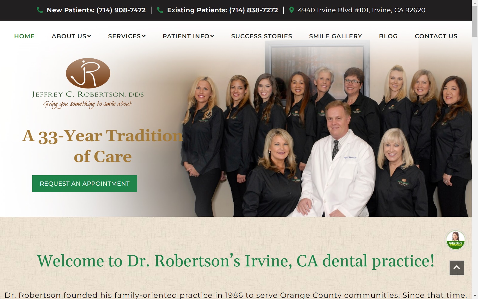 irvinedental.com screenshot