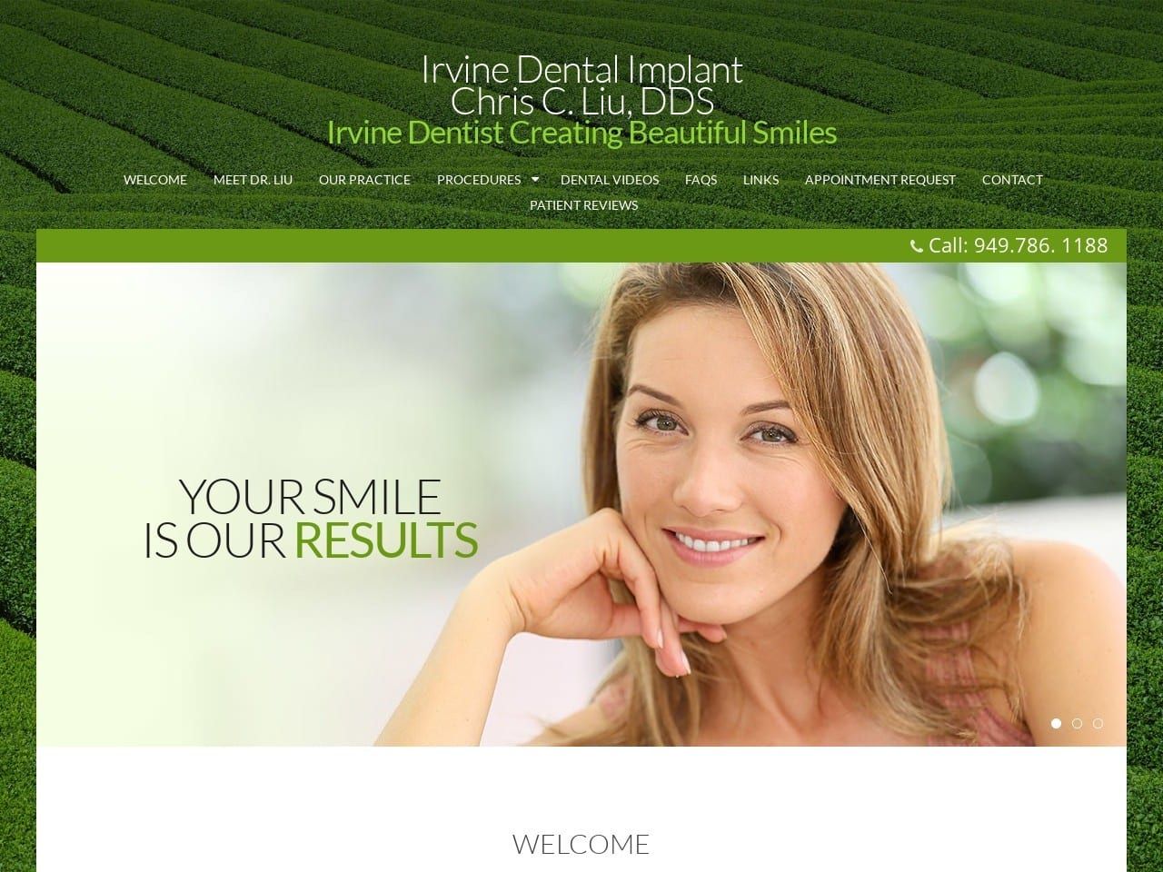 Irvine Dental Implant Website Screenshot from irvinedentalimplant.com