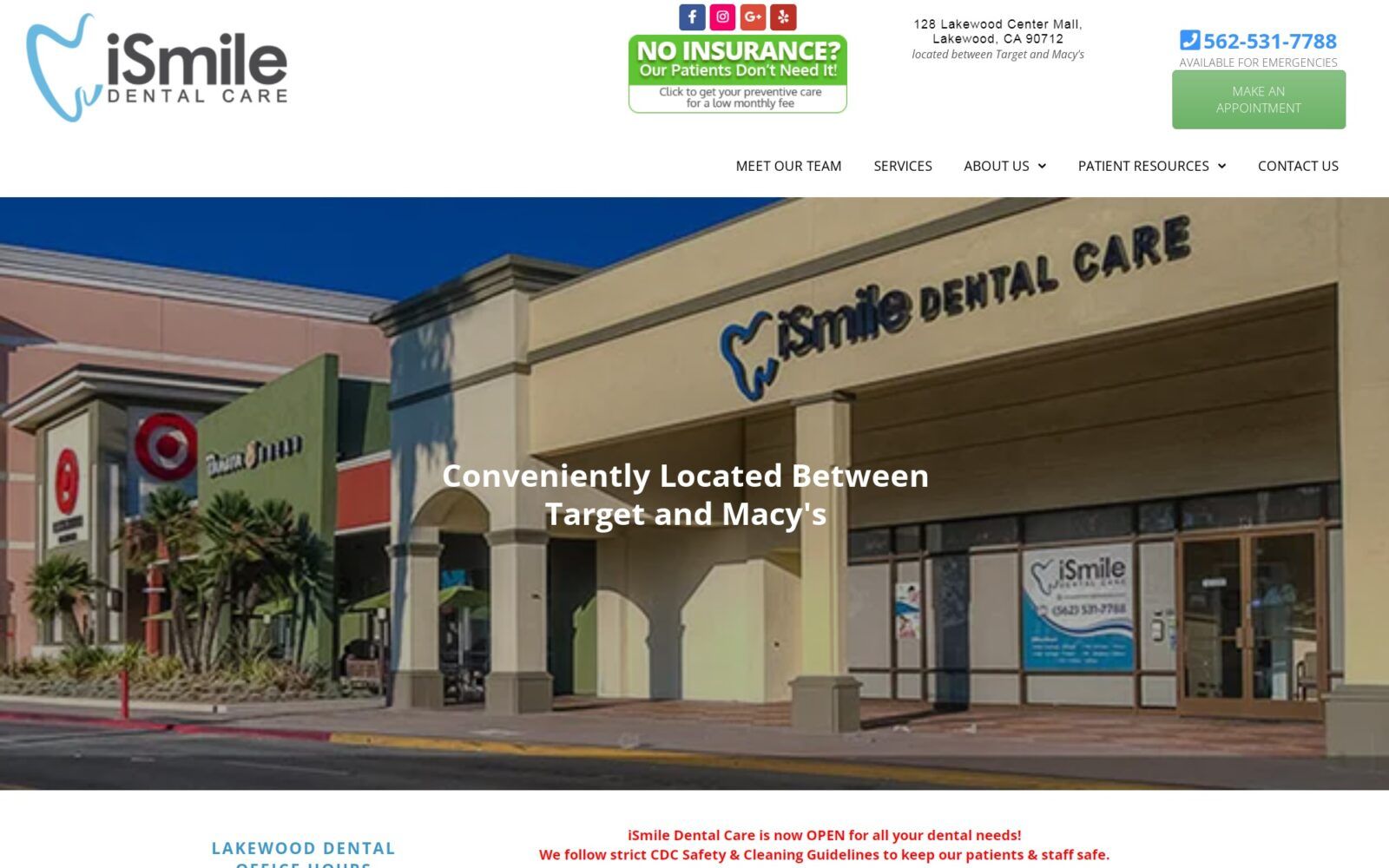 ismile-dentalcare.com screenshot