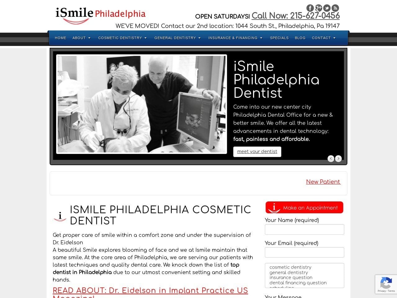 Ismile Philadelphia Cosmetic Dentist Website Screenshot from ismilephiladelphia.com