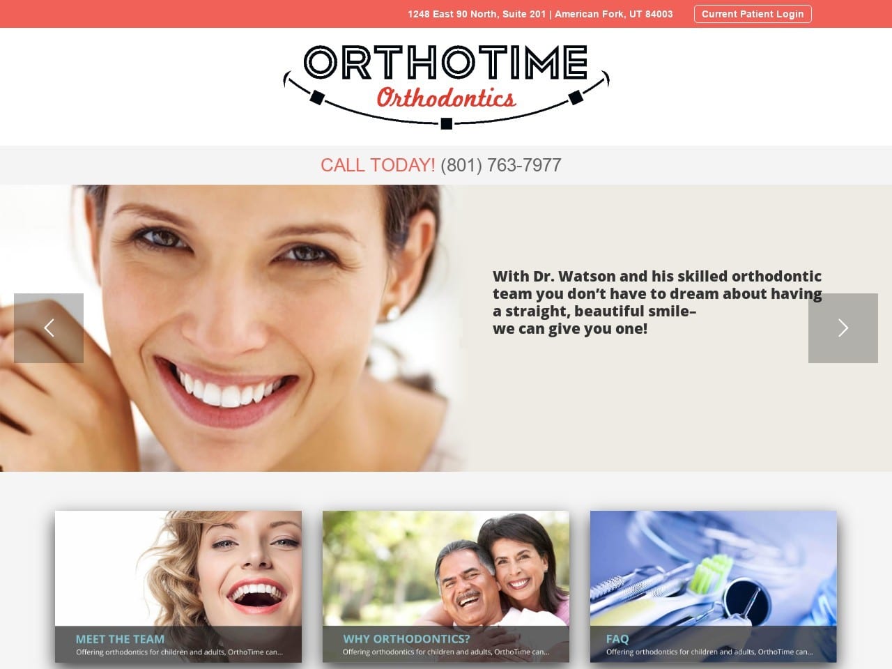 Orthoworks Website Screenshot from itsorthotime.com