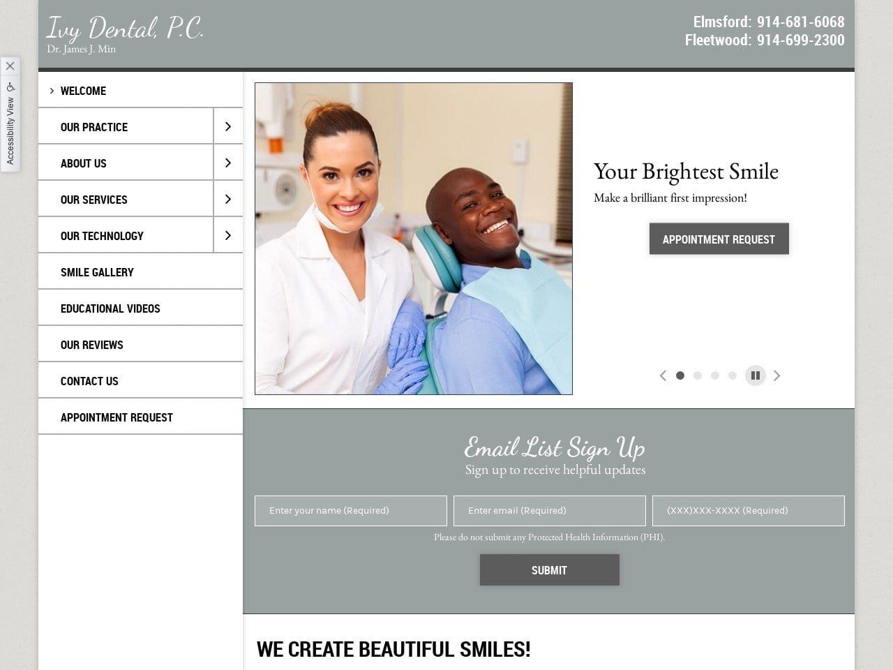 Ivy Dental PC Website Screenshot from ivydentalpc.com