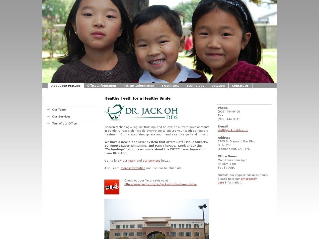 Jack Oh DDS a professional corporation Website Screenshot from jackohdds.com