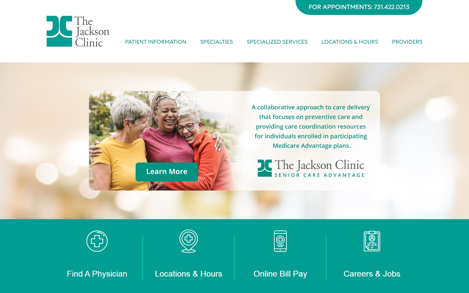 jacksonclinic.com screenshot