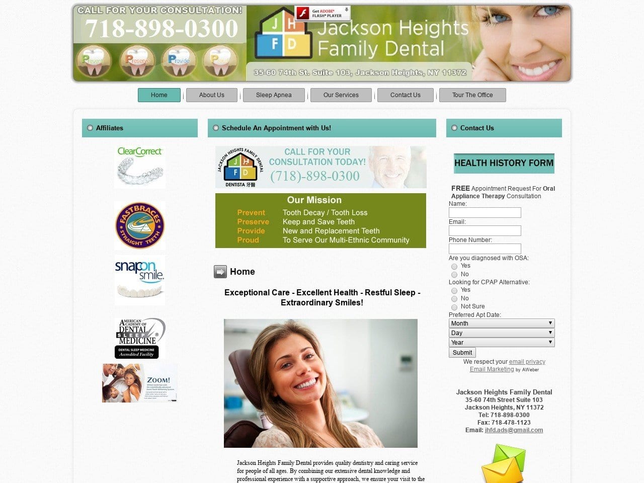 Jackson Heights Family Dental Website Screenshot from jacksonheightsdentist.com