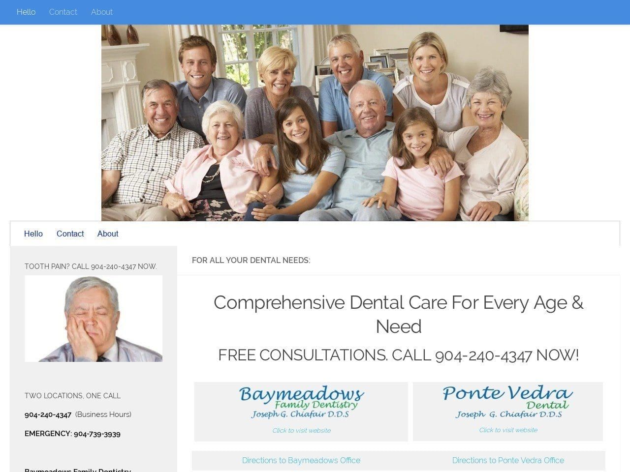 Baymeadows Family Dentist Website Screenshot from jacksonvilledentist.net