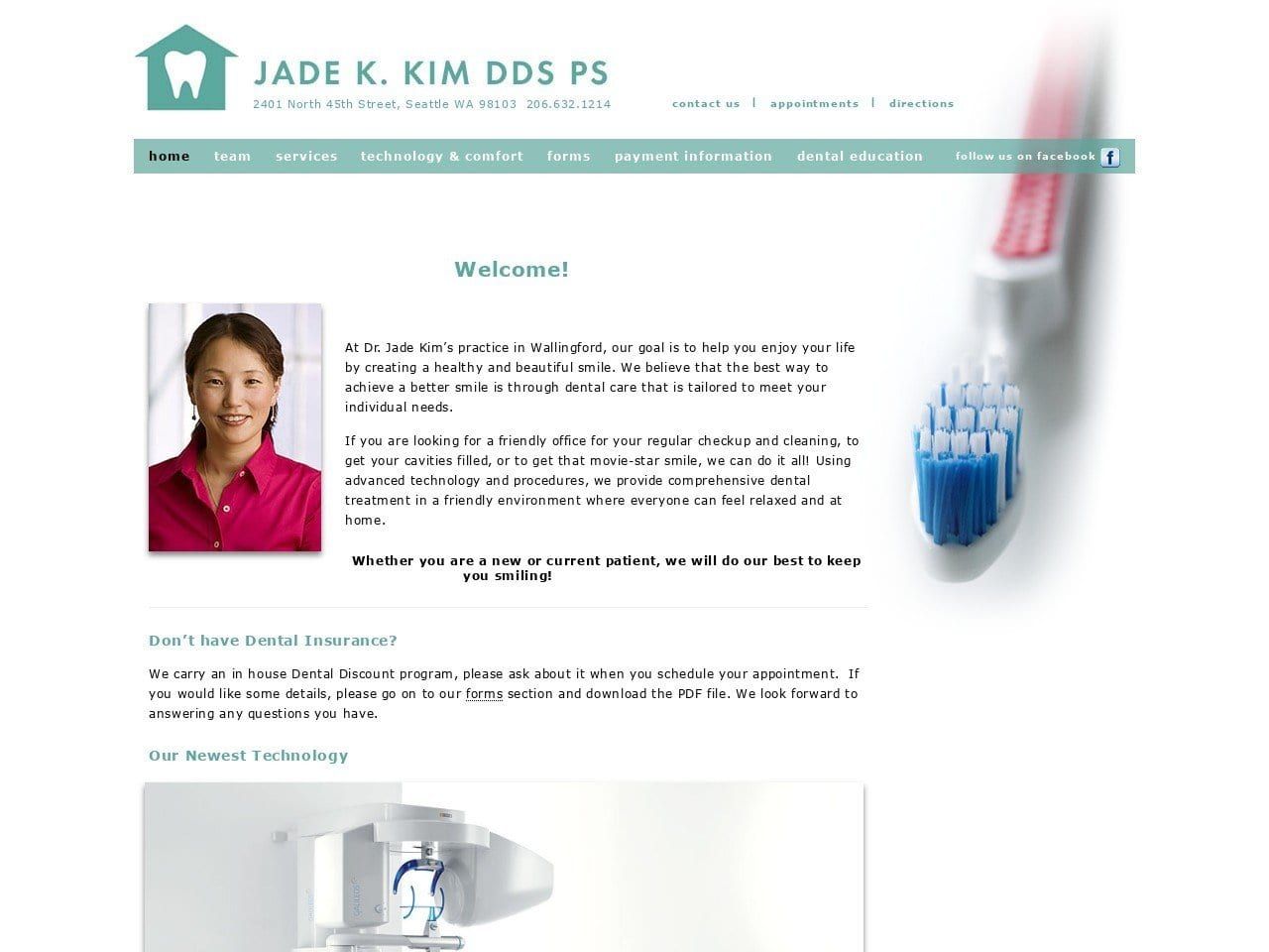 Jade K Kim DDS Website Screenshot from jadekimdds.com