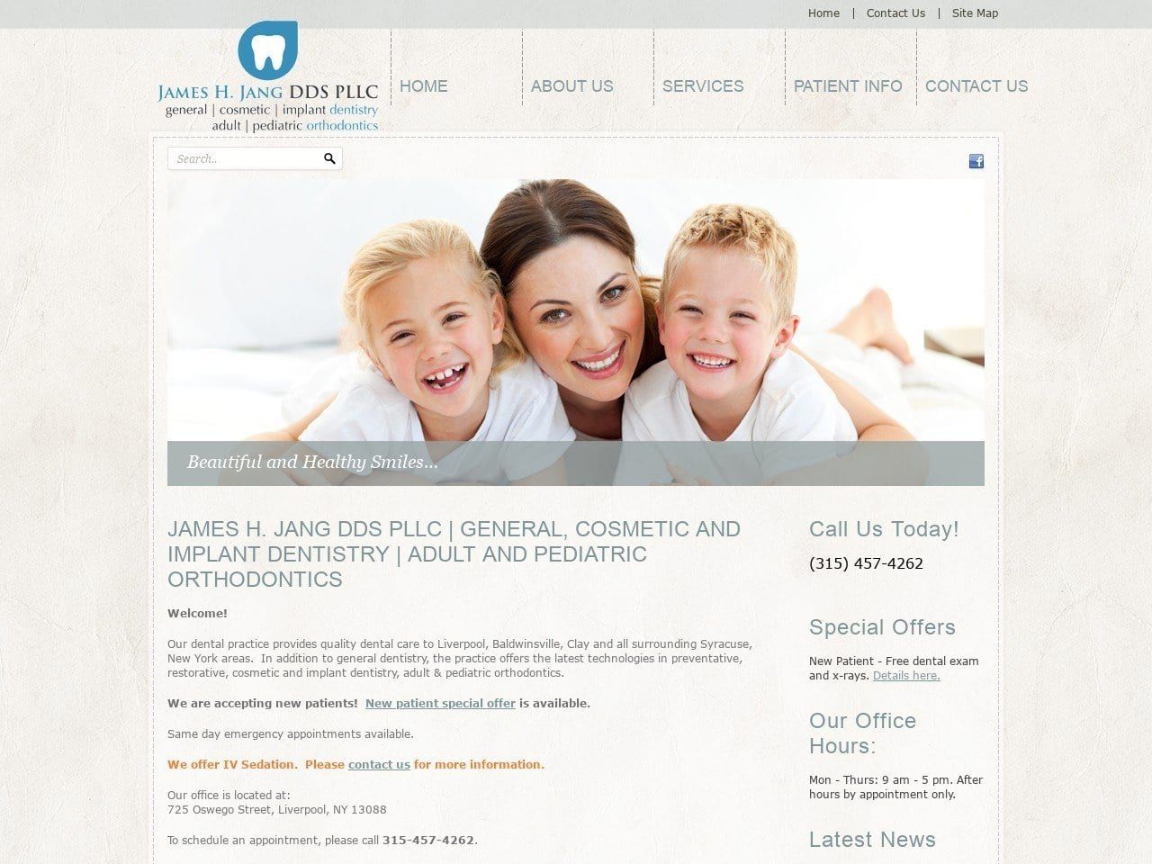 James H. Jang DDS PLLC Website Screenshot from jamesjangdds.com