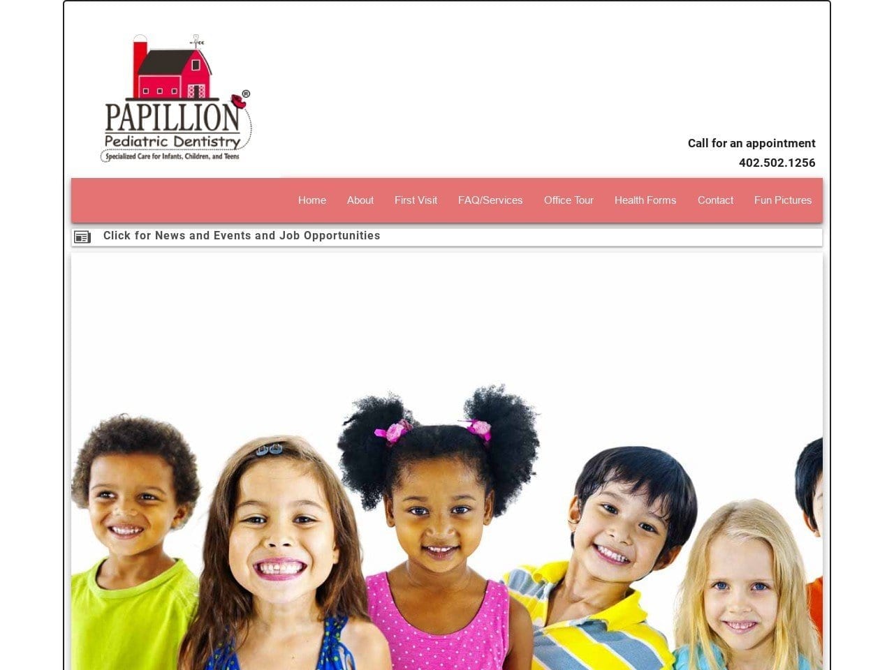 Papillion Pediatric Dentist Website Screenshot from janebennettdds.com