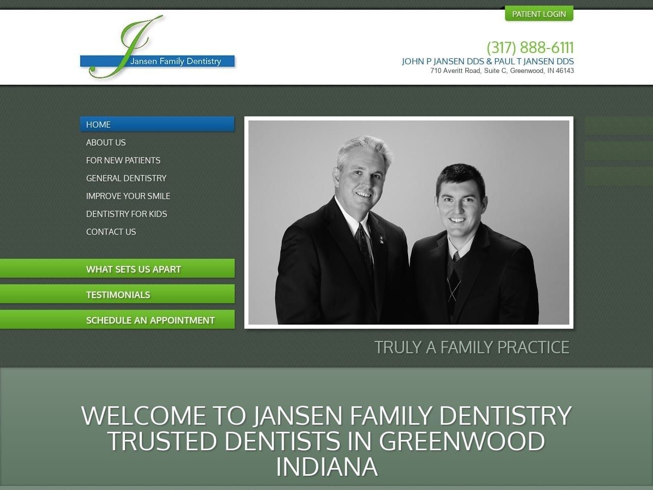 Jansen Family Dentistry Website Screenshot from jansendds.com