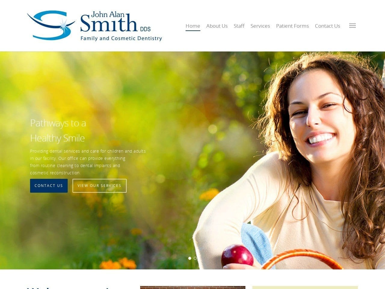 Dr. John A. Smith DDS Website Screenshot from jasmithdds.com