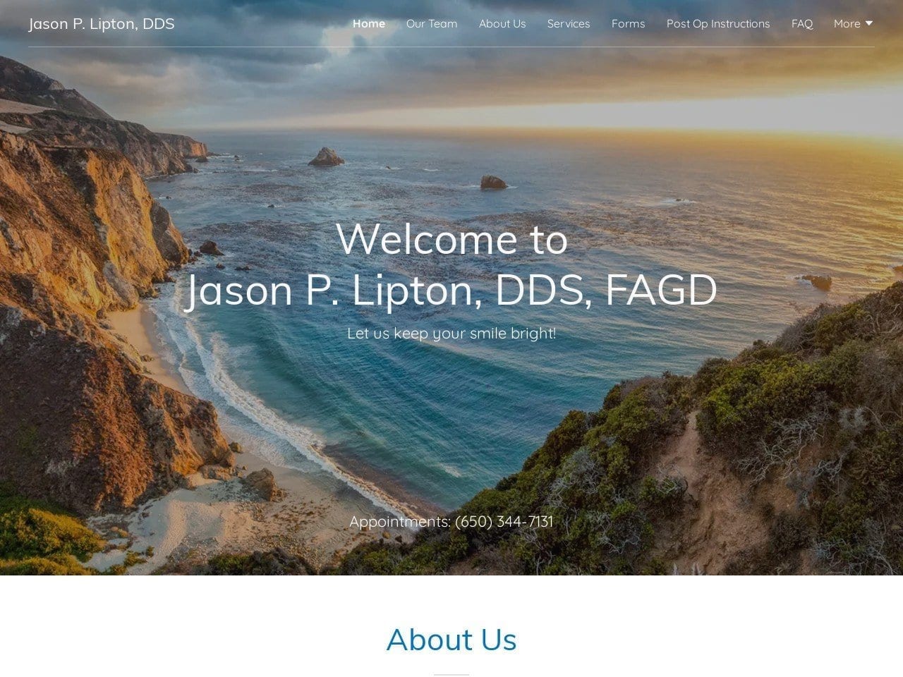 Dr. Jason Lipton DDS Website Screenshot from jasonliptondds.com