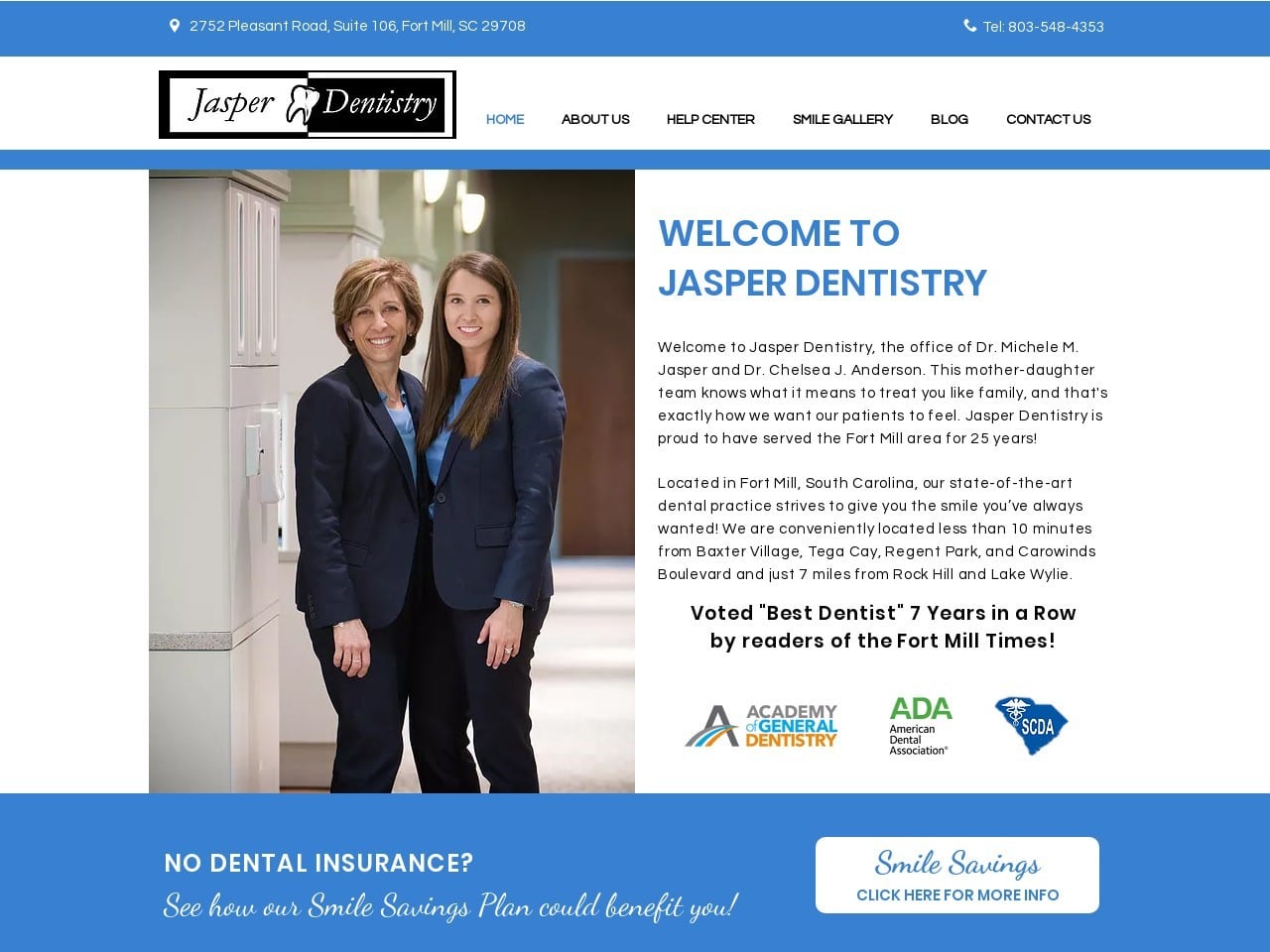 Jasper Dentist Website Screenshot from jasperdentistry.com