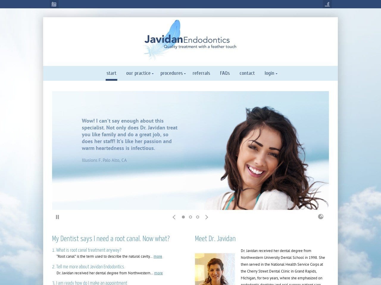 Javidan Endodontics Website Screenshot from javidanendo.com