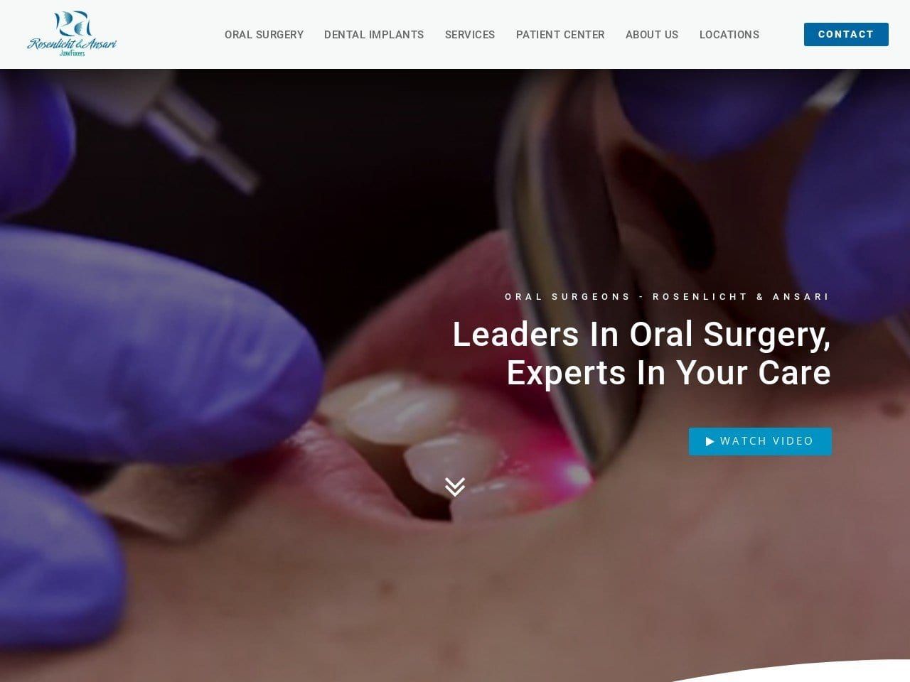 Rosenlicht & Ansari Oral Facial Implant Surgery Ce Website Screenshot from jawfixers.com