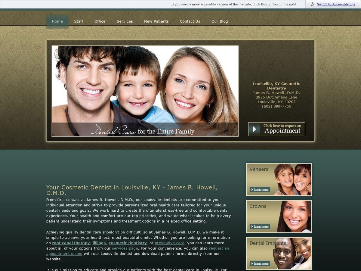 James B Howell DMD Website Screenshot from jbhdental.com