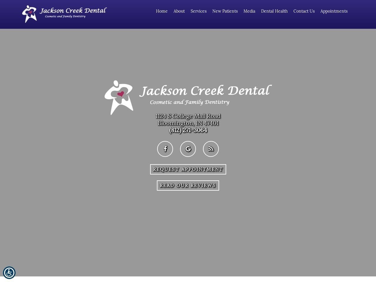 Jackson Creek Dental Website Screenshot from jcdsmiles.com