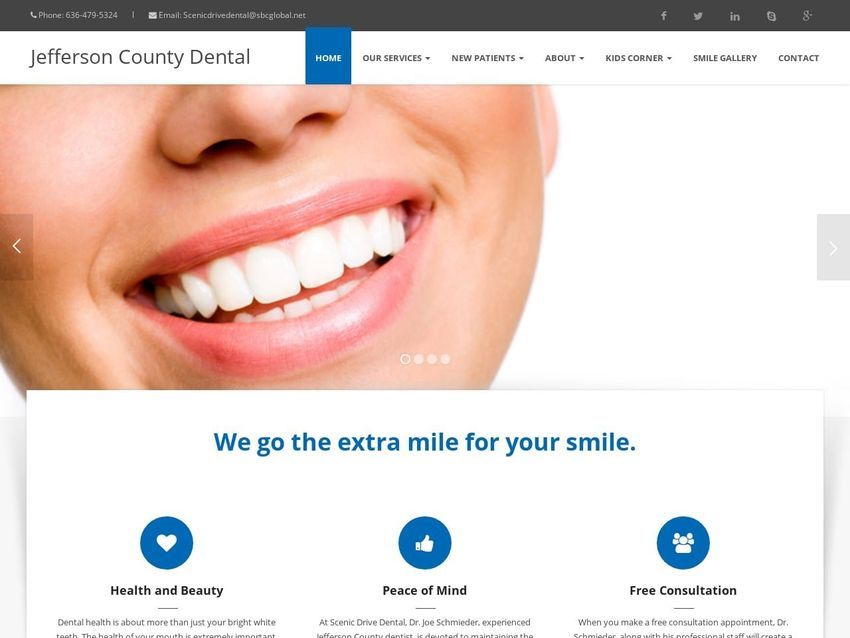 Scenic Drive Dental Center Schmieder Joseph DDS Website Screenshot from jeffersoncountydental.com