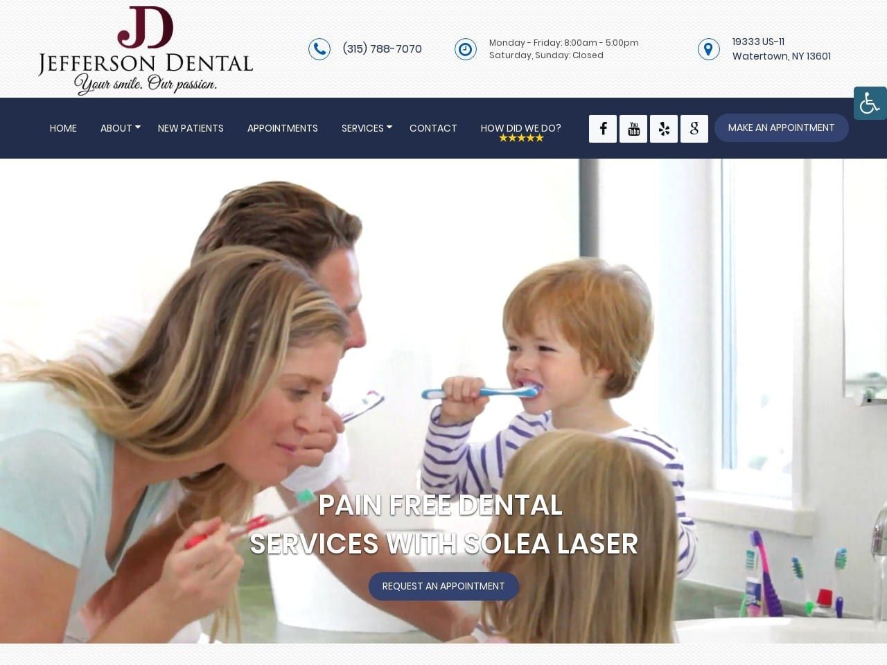Jefferson Dental Health Website Screenshot from jeffersondentalhealth.com
