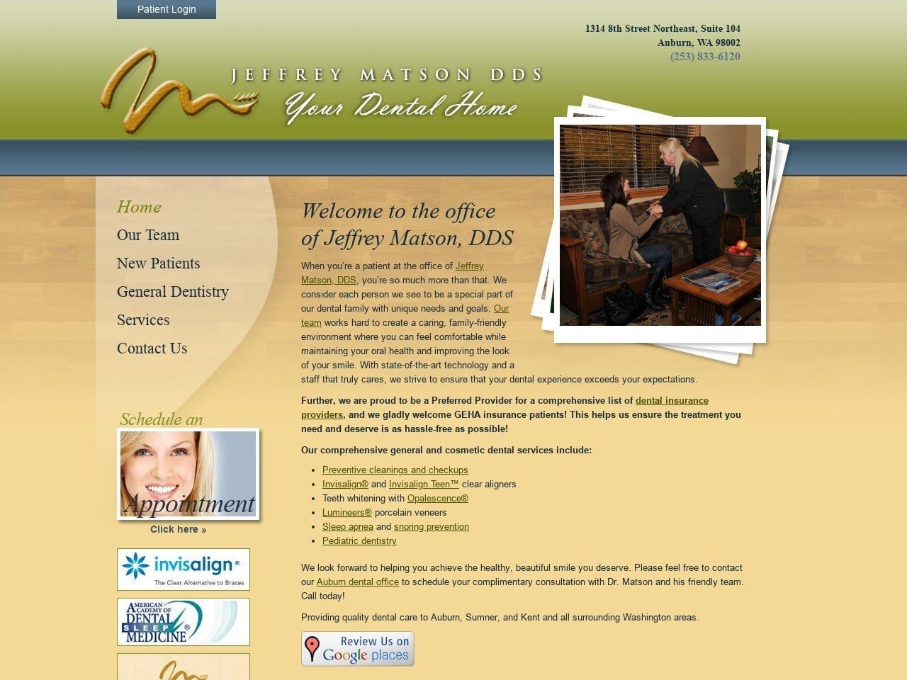 Jeffrey Matson DDS Website Screenshot from jeffmatsondds.com