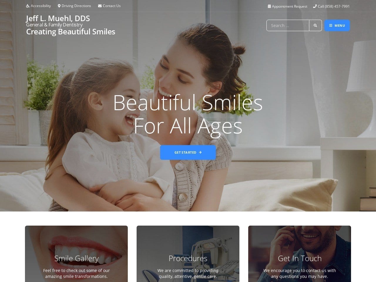 Jeff L Muehl DDS Website Screenshot from jeffmuehldds.com