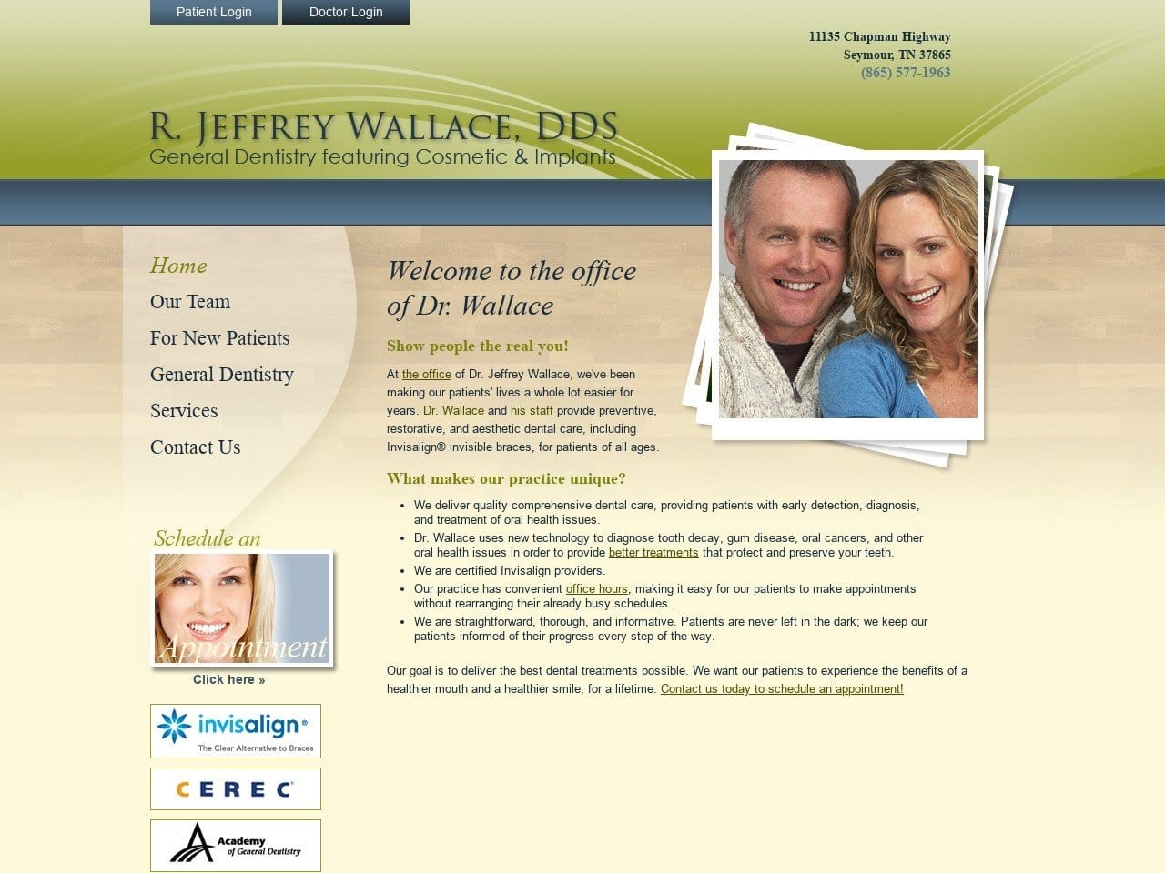 Jeff Wallace DDS Website Screenshot from jeffwallacedds.com