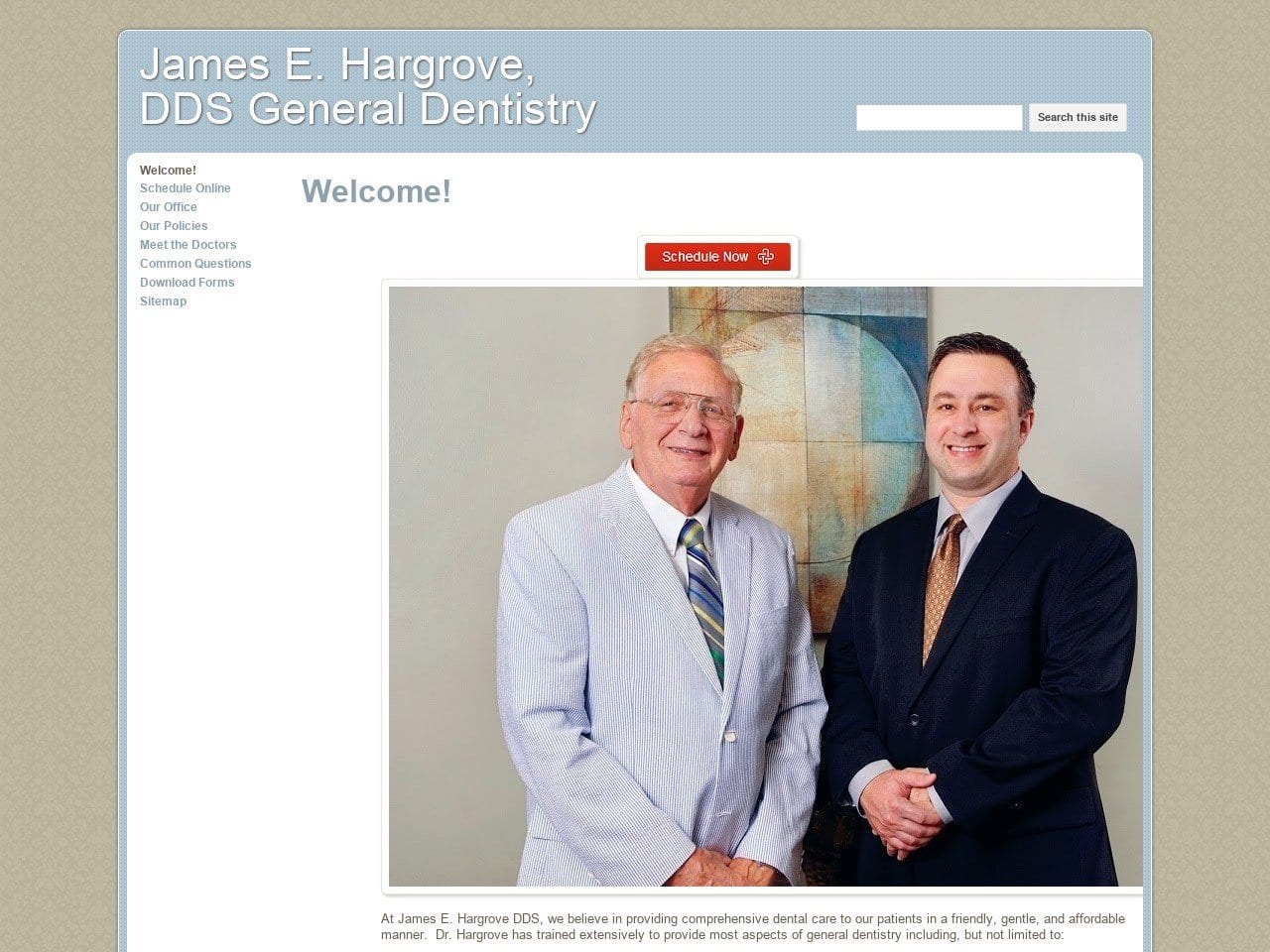 Hargrove James E DDS Website Screenshot from jehargrovedds.com