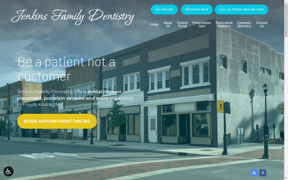 jenkinsfamilydentistry.com screenshot