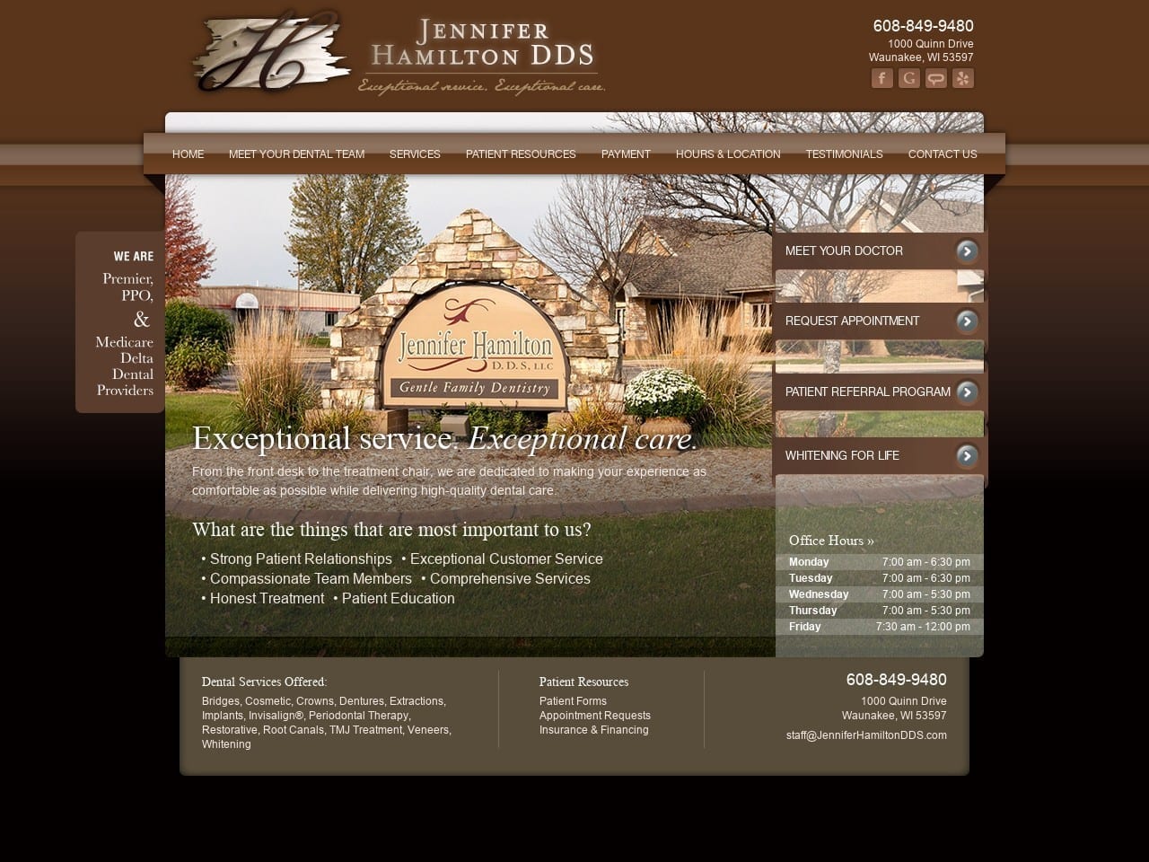 Hamilton Jennifer DDS Website Screenshot from jenniferhamiltondds.com