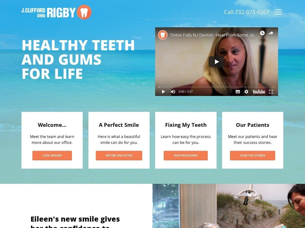 Rigby J Clifford DDS Website Screenshot from jerseysmiles.com