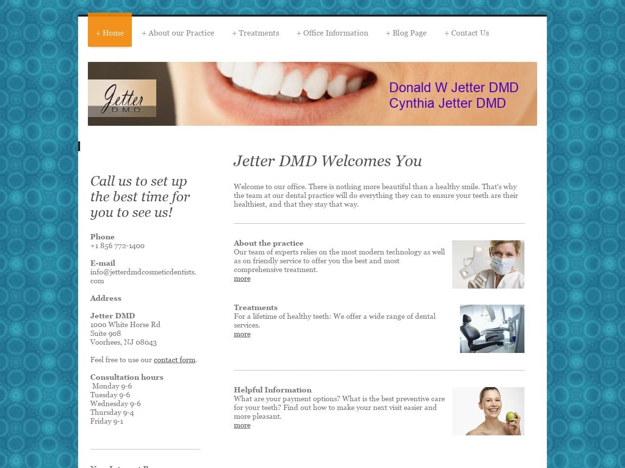 Jetter & Jetter Jetter Cynthia DDS Website Screenshot from jetterdmdcosmeticdentists.com