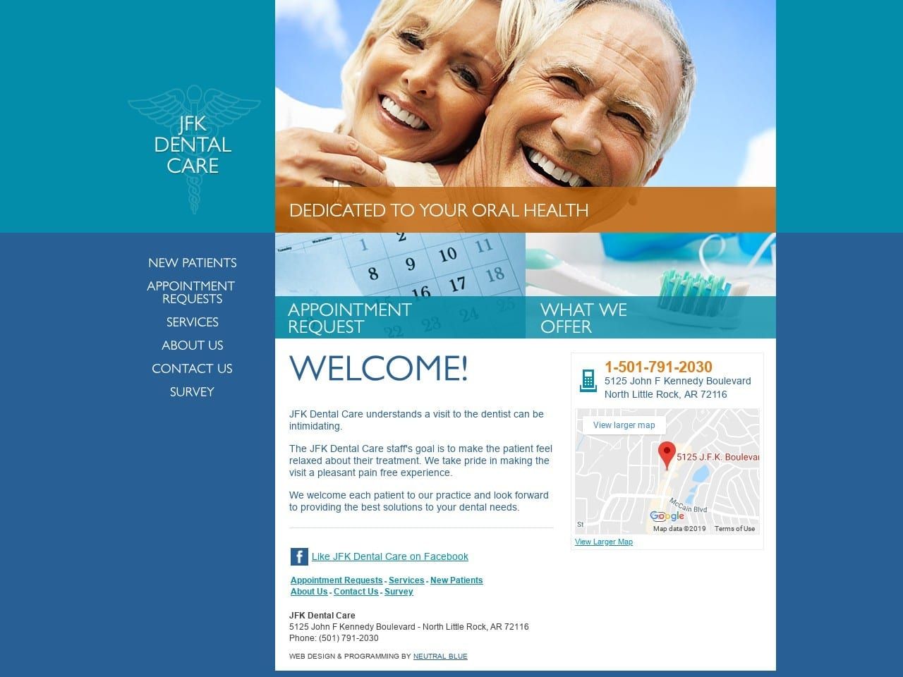 JFK Dental Care Website Screenshot from jfkdentalnlr.com