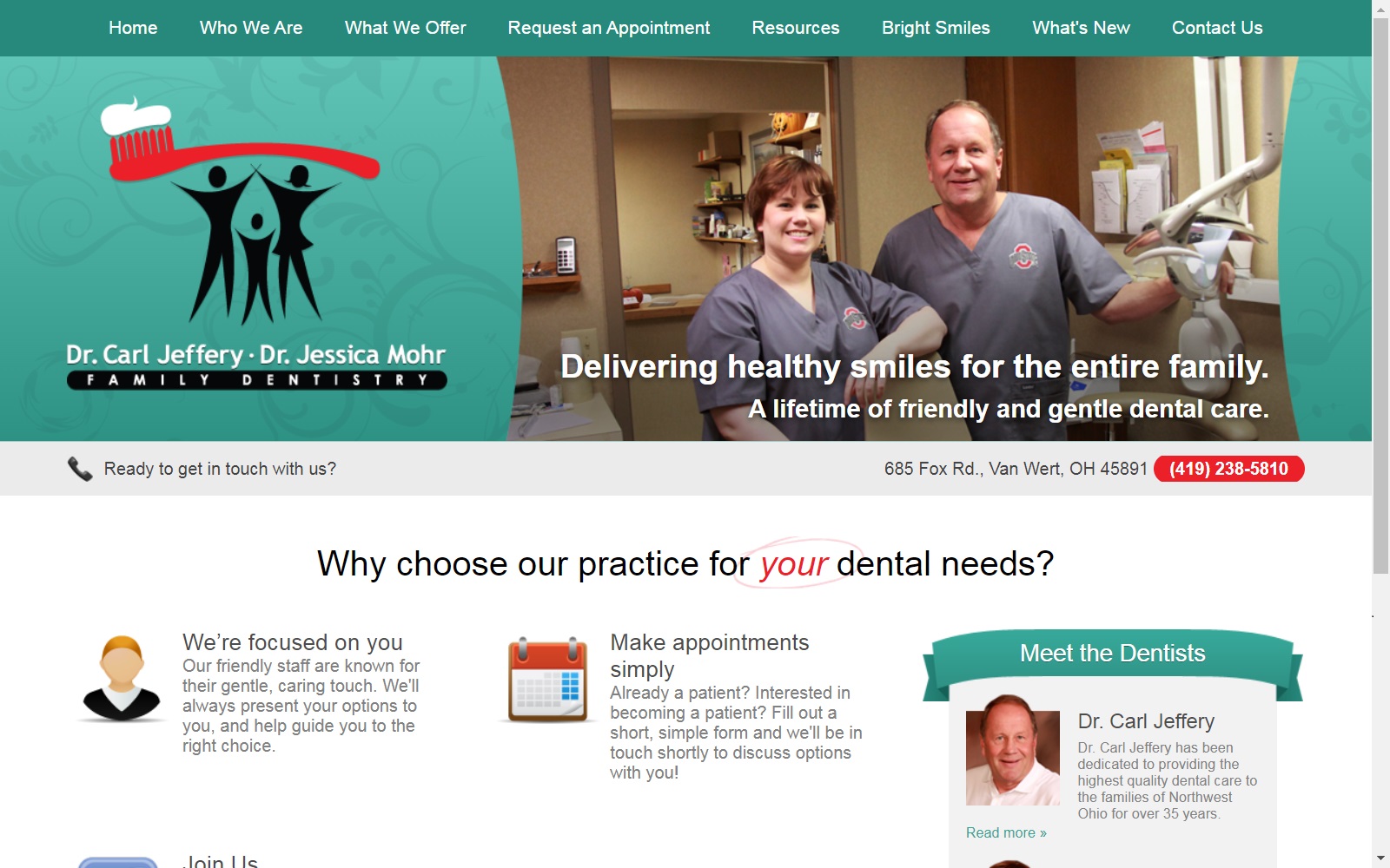 jmfamilydentistry.com screenshot