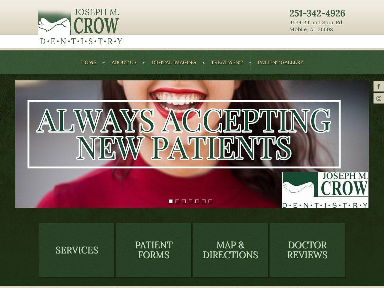 Joseph M. Crow D.M.D. P.C. Website Screenshot from joecrowdentistry.com